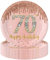 POPOYU 16Pcs 70th Birthday Rose Gold Paper Plates 9 inch,70th Rose Gold Woman Birthday Disposable Party Paper Plates,Happy 70th Birthday Tableware Decor Her,Women,70th Birthday Gift Party Supplies
