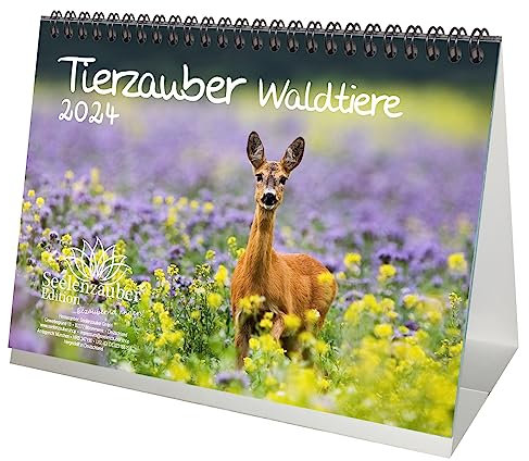 Tierzauber Waldtiere DIN A5 Tischkalender für 2024 Tiere im Wald - Seelenzauber