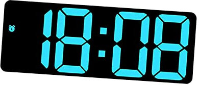 kowaku Digitale Wanduhr, LED Wecker, Anzeigetisch, Elektronische Tischuhr, Snooze mit Datum, Temperaturdimmer, für Büro, Erwachsene, Zuhause, Lernen, Blau