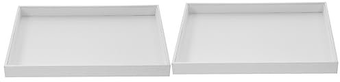 Cabilock 2st Weißes Leder-schmucktablett Vitrinen-display-organizer Ringhalter Für Schmuck Organizer Für Schmuckdisplays Ablagefach Für Halsketten Ohrringhalter Armband Pu-leder Mann