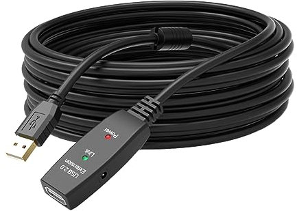 Xingsiyue 10M USB 2.0 Active Repeater Cable Extension Lead with Signal Amplification, Signal Amplifier Repeater USB Connection Cord