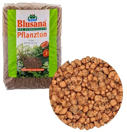 Blusana Blähton 5l Pflanzsubstrat für Hydrokultur | Ton-Granulat Körnung 8-16mm Drainagematerial & Bodenauflockerung