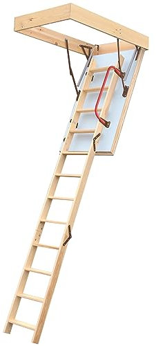 4IQ Dachbodentreppe 140x70 cm - Bodentreppe Gedämmt - U-Wert 0,44 - Raumhöhe bis 270 cm - Inkl. Handlauf 75 cm