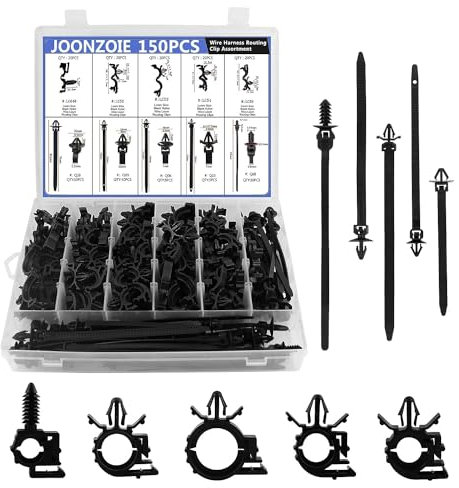 OBEST 150 Stück Auto Kabelbaum Clips,nylon kunststoff autoclip,kabelbinder set Universelle Kabelbaum Routing Clip,befestigungsclips auto,loch clips,kfz kabelbefestigung