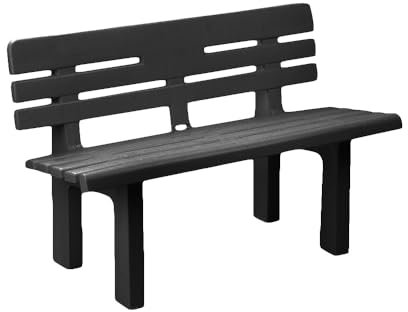 Dmora Panchina da Esterno Marinella, Panca monoblocco da Giardino, Panchina Outdoor, 100% Made in Italy, 110x52h71 cm, Antracite