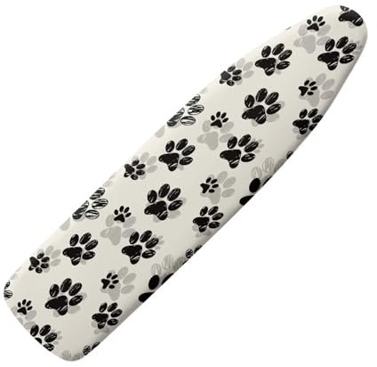 HOWILATH Cute Dog Paws Ironing Board Cover 135 x 45cm Non-slip Ironing Covers Ironing Board Decor Accessory Covers with Elastic Edge, Easy to Clean-XL