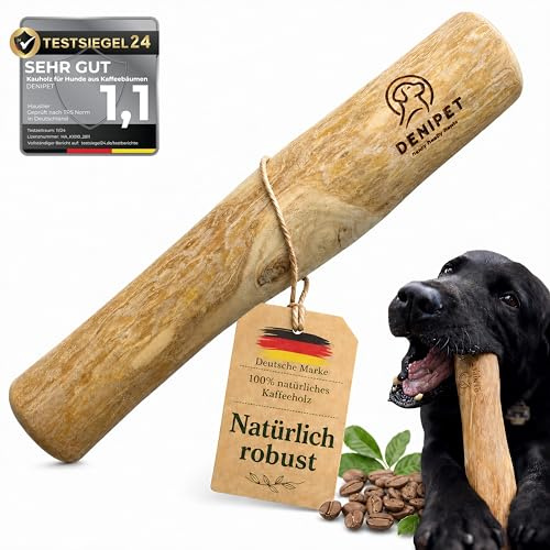 DENIPET® Kaffeeholz Kauknochen für große Hunde ab 18 kg, Größe XL | Robust für kräftige Kauer – naturbelassen, kalorienfrei und langlebig als Alternative zu Kaustange und Kauwurzel