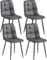 Colenis® Chaises de Salle à Manger Ela, Lot de 4, Anthracite, Microfibre, Chaise de Cuisine, Pieds en métal Stable, Chaise Chambre à Coucher, Chaise Salon