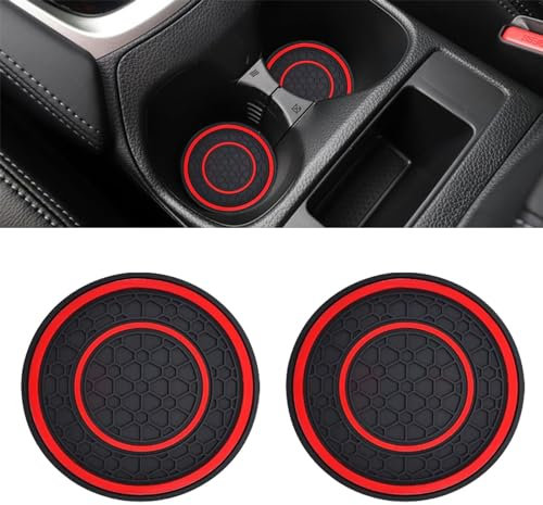 Nayyana Lot de 2 dessous de verre de porte-gobelet de voiture, tapis de tasse antidérapants anti-poussière pour voiture, sous-verres de console pour porte-gobelets, tapis isolés automatiques,
