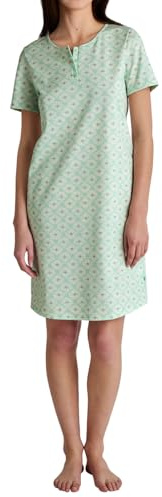 CALIDA Flower Nights Kurzarm-Nachthemd Damen, aus Bio Baumwolle, atmungsaktiv, temperaturregulierend, pflegeleicht, Länge 95cm