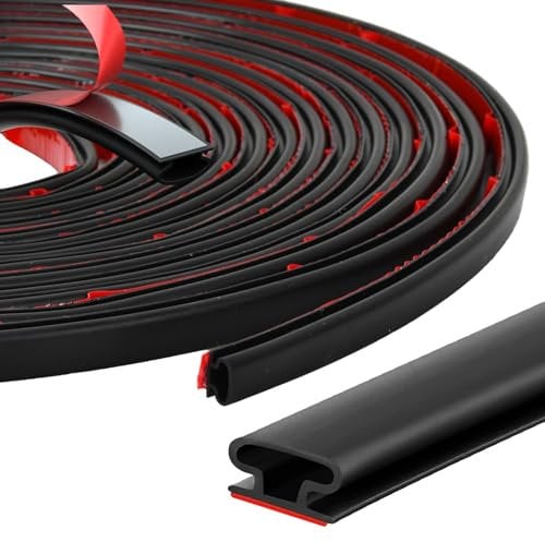 6M Draught Excluder for Doors, D-Shape Rubber Door Seal Strip, Self-Adhesive Draft Excluder for Doors, Window Soundproofing Door Sealing Strip, Window Seal Strip, for Door Windows Soundproof