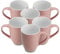 for friends 6 Stück Kaffeebecher 300ml aus hochwertigem Steinzeug, Kaffeetasse in rosa, Kaffeebecher mit Henkel, Spülmaschinen- & Mikrowellengeeignet