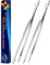 JETKONG Lot de 2 pinces à épiler de cuisine extra longues en acier inoxydable de 35,6 cm (argenté)