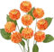 Hollyone Lot de 3 branches de dahlias artificielles orange avec 9 têtes de fleurs, arrangement floral dahlia, longue tige, fausse fleur pour vase, table, centre de table, décoration de mariage