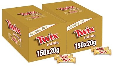 Twix Minis, Schokoriegel, Karamell & Keks, Milchschokolade, Großpackung Schokolade, 2 x 150 x 20g, 6kg