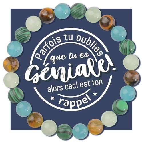 QianSiLi Cadeau Femme, Bracelet Pierre Naturelle Femme, Cadeaux Noel, Cadeau Anniversaire Maman Mamie SœUr Amie Future Maman Collègues - Vert