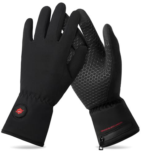Dr.warm Winter Beheizbare Handschuhe Wiederaufladbar, Beheizte Handschuhe Touchscreen mit 3 Heizstufen für Camping, Skifahren, Klettern, Radfahren, XL