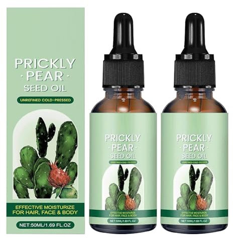Olio Di Semi Di Fico D'India, Olio Di Semi Di Fico D'India Idratante Per La Pelle, Olio Per Il Corpo Di Fico D'India Con Ingredienti Naturali Per Il Viso, I Capelli, La Pelle (2pcs)