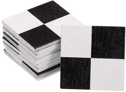 CoCud Dollhouse Flooring, 1.18 Square, Wood Miniature Floorboard (Black/White) - (Applications: for Dollhouse Decoration), 9-Pieces