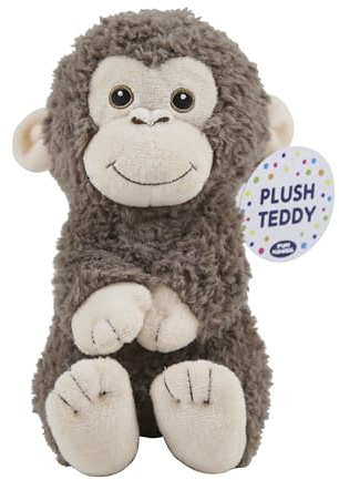 Eurowrap 8 Plush Monkey Teddy Bear Toy - Brown - Soft Plush Toy - Perfect for Children, Gifts, Birthdays, for Kids