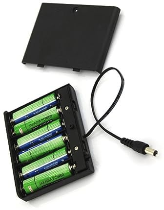 FELTECHELECTR 6 x AA Battery Clip Holder 9V Storage Case with Wire Leads and ON/OFF Switch for Power Supply Ideal for LED Strip Lights and Other Projects
