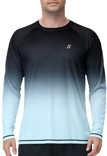 Roadbox Herren UV-Schutz Shirt, UPF 50+ Rashguard T-Shirt, Schnelltrocknend Leicht Langarmshirt für Surfen Angeln Wandern