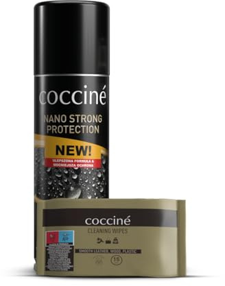 Coccine - Schuhe Imprägnierspray und Schuhputztücher Set, Imprägnierung | Pflege Set, Impregnierungsspray Schuhe Nano Strong Protection, Schuhreinigung für Glattleder Schuhe, Schuhputzsets