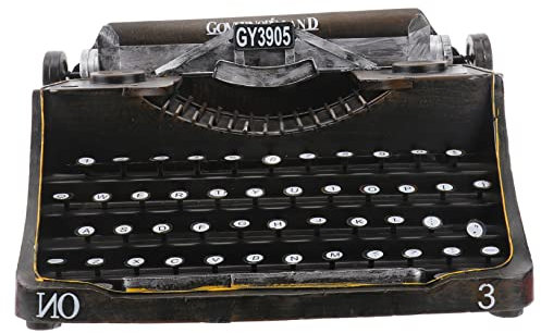 HOLIDYOYO Vintage Schreibmaschine Modell Aus Retro Deko Für Wohnzimmer TV Schrank Bar Geschenkartikel Schwarzes Design Mit Zufälligen Buchstaben Antike Schreibmaschine