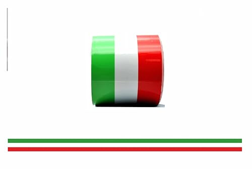 Generico Striscia Adesiva Tricolore Italiana per Auto, 150 cm x 15 cm, Verde Bianco Rosso Fascia Adesiva Bandiera Tricolore Banda Adesiva Italia