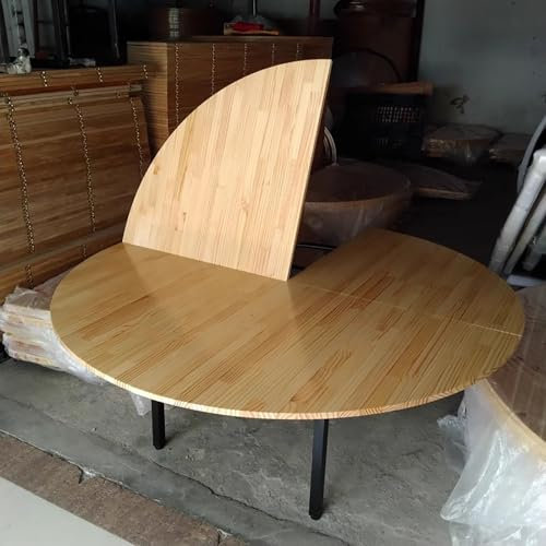 Mesa Plegable Cocina Mesa de Comedor Circular Plegable, Mesas Redondas para Fiestas con Tableros de Madera Únicamente, Mesa Extensible Comercial Sin Patas, Mesa Redonda Plegable en Cuartos(180cm (71in
