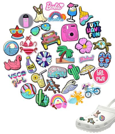 TPZORJX 35 Stück für Crocs Anstecker Shoe Crocs Kinder AnhäNger Accessoires Jibbitz Jibbitz Cartoon Schuhdekoration Aufkleber Dekorationen Charms Sandalen Schuh-Charm Schuhanstecker ZubehöR