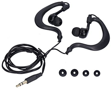 Glomora Kopfhörer Sport in Ear, IP68 Wasserdichter Kopfhörer Schwimmen, 3,5 mm Klinkenstecker, mit Ersatz-Ohrstöpseln, for Running Surfing Diving Schwimmbad Dusche Fitness (Black)