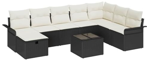 vidaXL Gartensofa-Set 9 STK. Poly Rattan