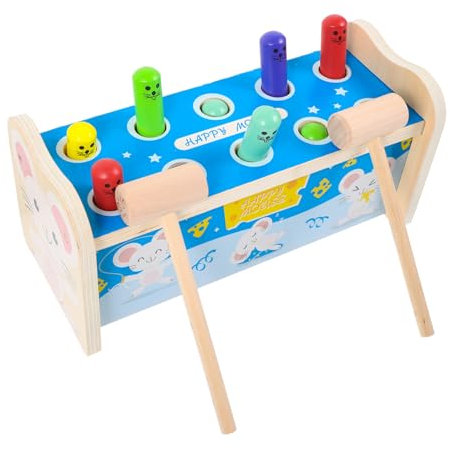 Abaodam 1 Set Cartoon-Holzklopfspiel, pädagogisches Klopfen für sicheres Spielen mit hellen Farben, entwickelt motorische Fähigkeiten und Augenkoordination