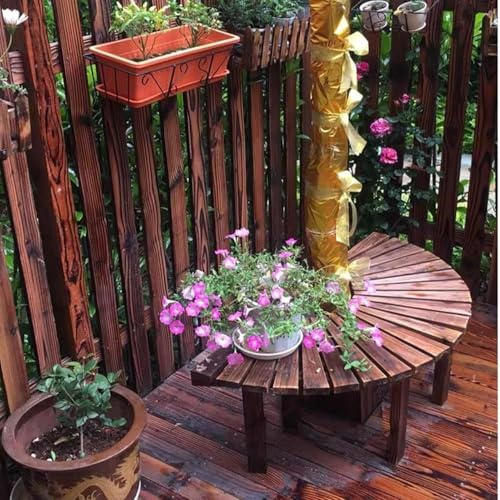 Gebogene Baumwickelbank Aus Holz, Halbrunde Sitzgelegenheiten Im Freien for Garten, Terrasse Und Pool, Halbrunde Lattenbank Lässt Sich Zu Einem Kreis, Einem Doppelbogen Oder Einem