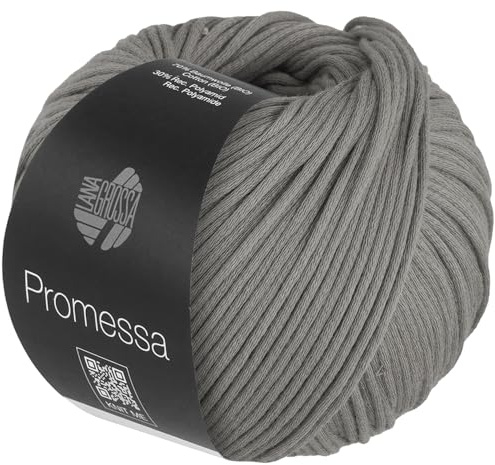 LANA GROSSA Promessa | Weich gefülltes Schlauchgarn aus Bio-Baumwolle und Polyamid | Handstrickgarn aus 70% Bio-Baumwolle & 30% Polyamid | 50g Wolle zum Stricken & Häkeln | 125m Garn FB 40