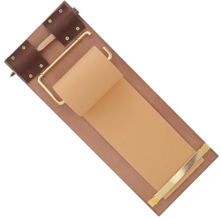 Vintage Wandhalterung mit Notizrollenhalter und Metall | Braun, 1 Satz mit Papierrolle und Holzstift, für Küche und Büro, Nachfüllbar