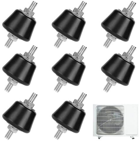 UESDU Lot de 8 pieds anti-vibrations en caoutchouc M8 - Amortisseurs de vibrations pour support mural - Pour climatiseur