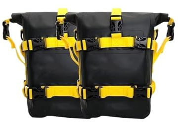 ACEBSBGGAP Multifunktional Motorradtasche Für 450MT 650MT 700MT 800MT Werkzeugplatzierungstasche Rahmen Sturzbügel wasserdichte Gepäckaufbewahrungstaschen(2PCS Black Yellow)