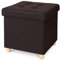 dibea Sitzhocker Klapphocker Sitzbank Aufbewahrungsbox 38x38x38 cm, braun