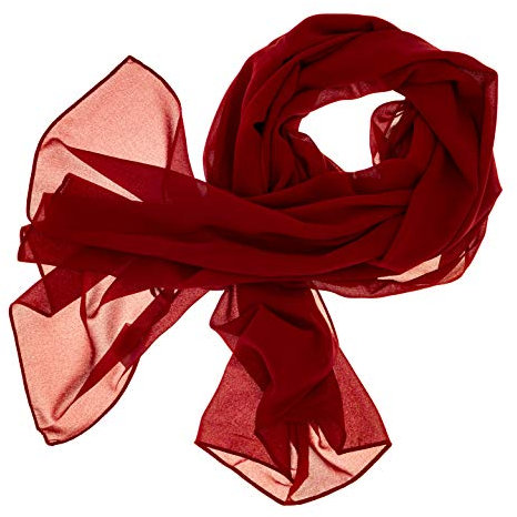 DOLCE ABBRACCIO by RiemTEX Schal Damen SWEET LOVE Stola Chiffon Tuch in 30 Unifarben Schals und Tücher Halstücher XXL Chiffontücher in kräftigem Rot Halstuch für jede Jahreszeit (Rot)