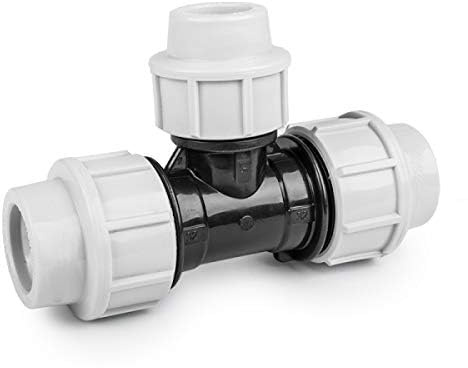 rg-vertrieb PE Rohr Verschraubung Fittings Klemmfitting T-Stück reduziert für Verlegerohr Rohrverbinder (32 x 20 x 32 mm)