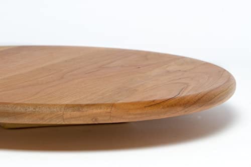 Glow Lazy Susan Wooden Turntable – 35cm Large Lazy Susan Rotating Serving Platter – Rotating Board for Dining Table Cheese Birthday Snacks Cakes Xmas Spices Outdoor Events - Centrepiece Cheese Board