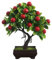 Flikool Mini Künstliche Obstbaum in Töpfen Gefälschte Künstlicher Bonsai Kirschbäume im Topf Künstliche Pflanzen Topfpflanze Künstlich Kunstpflanzen für Tisch Wohnzimmer Inneneinrichtung Büro Deko