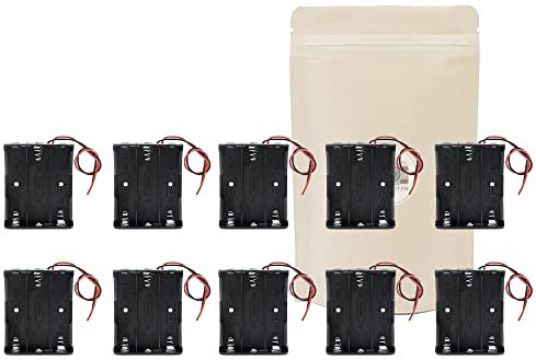 10X Armature Support Boite boitier pour 3 Pile Batterie 18650 avec Fils Noir Rouge coupleur