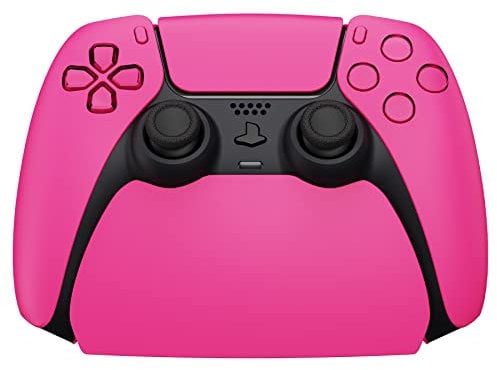 playvital Halterung Kompatibel mit ps5 Controller,Stand Ständer Standfuß Halter Gamepad Zubehör für ps5 Controller mit Gummifüße-Nova Pink