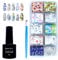 Warm Girl 8ML Nail Art Foil Transfer Gel with 10pcs Flower Foil Stickers Set, Nail Foils Transfer Prints Manicure Decoration Kit,Nail Transfer Glues,UV LED Lamp Required