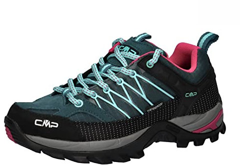 CMP Rigel Low WMN Trekking Shoe WP Femme Chaussures de randonnée, Bleu Turquoise Deep Lake Acqua, 40 EU