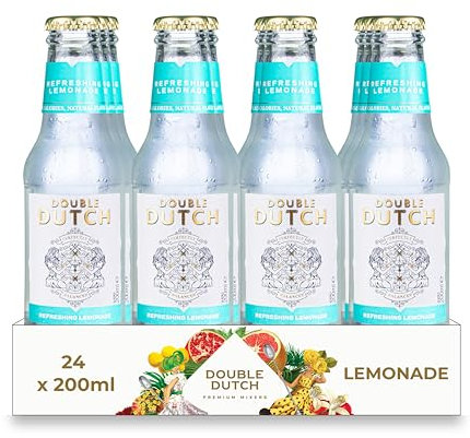 Double Dutch Refreshing Lemonade 24 x 200ml bottles Low Calorie Perfect Mixer for Cocktails, No Artificial Colours Preservatives or Flavours (Pack of 24)