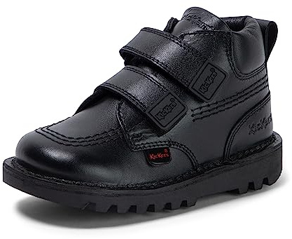 Kickers Boy's Kick Hi Roll Leather Boots | Extra Comfortable | Added Durability | Premium Quality,